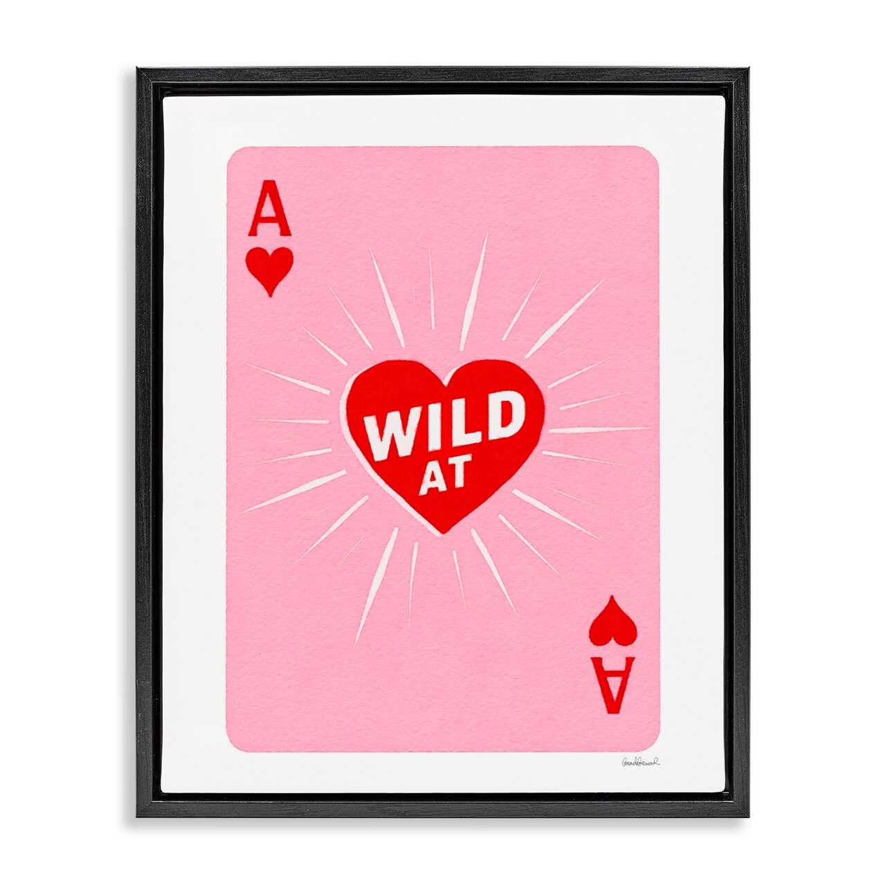 Stupell Industries Wild At Heart Card Floating Frame, design by Amanda Greenwood
